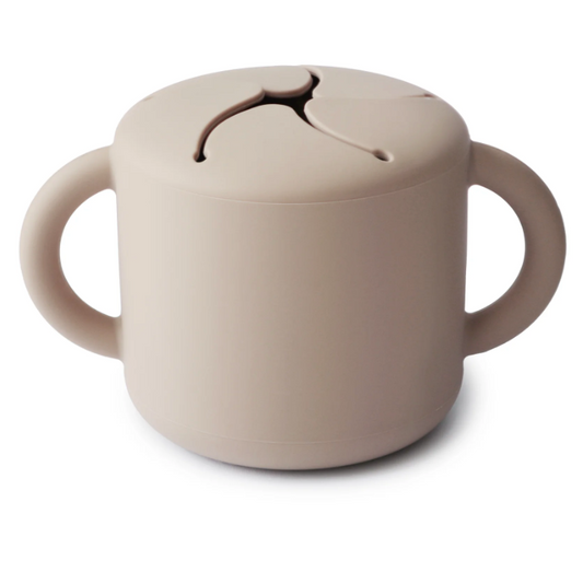 Pale Pink Non Toxic Snack Cup in Shifting Sand.