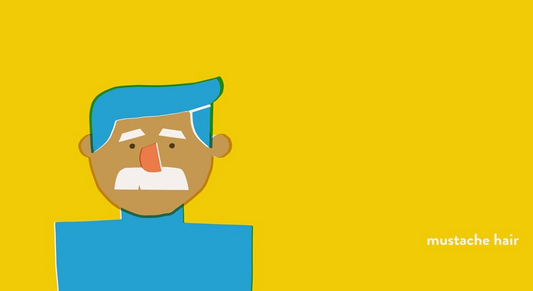 Book page showing mustache hair.