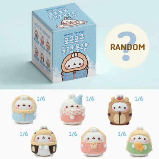 Small figurines with a box labeled 'Random' on a light blue background.
