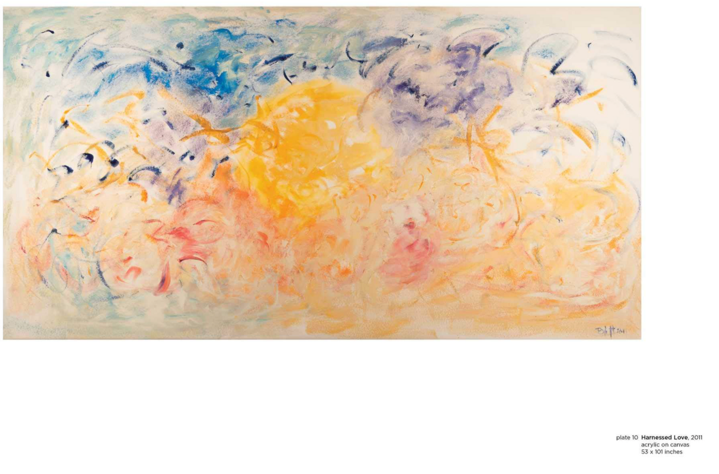 Inside page from ‘Rita Blitt: Around and Round’ featuring ‘Harnessed Love’ painting