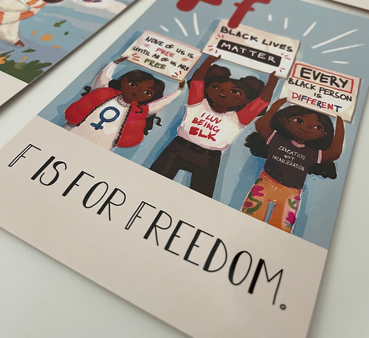 The ABCs of Inspiration for Black Kids Flashcards: F is for Freedom