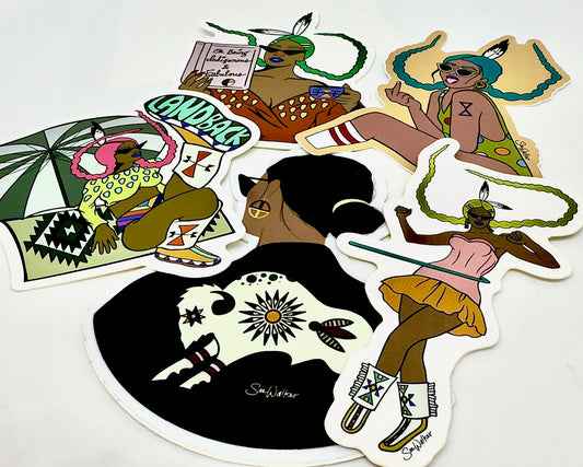 Collection of artistic stickers by Danielle SeeWalker