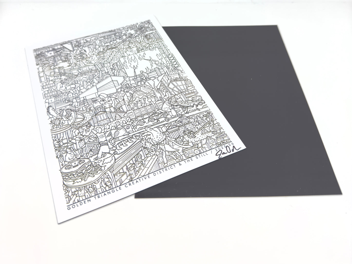 Black and white line art on a white background. Joe Palec magnet.