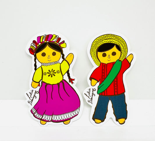 Calcomanías "stickers" de muñecas para el Día del niño