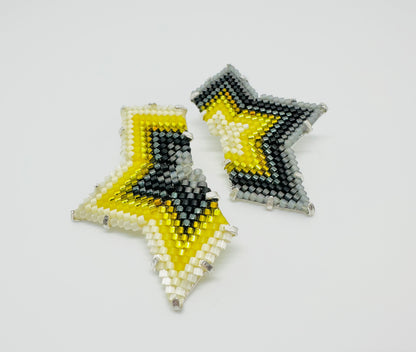 Image of Star/Gray and Yellow Earrings.