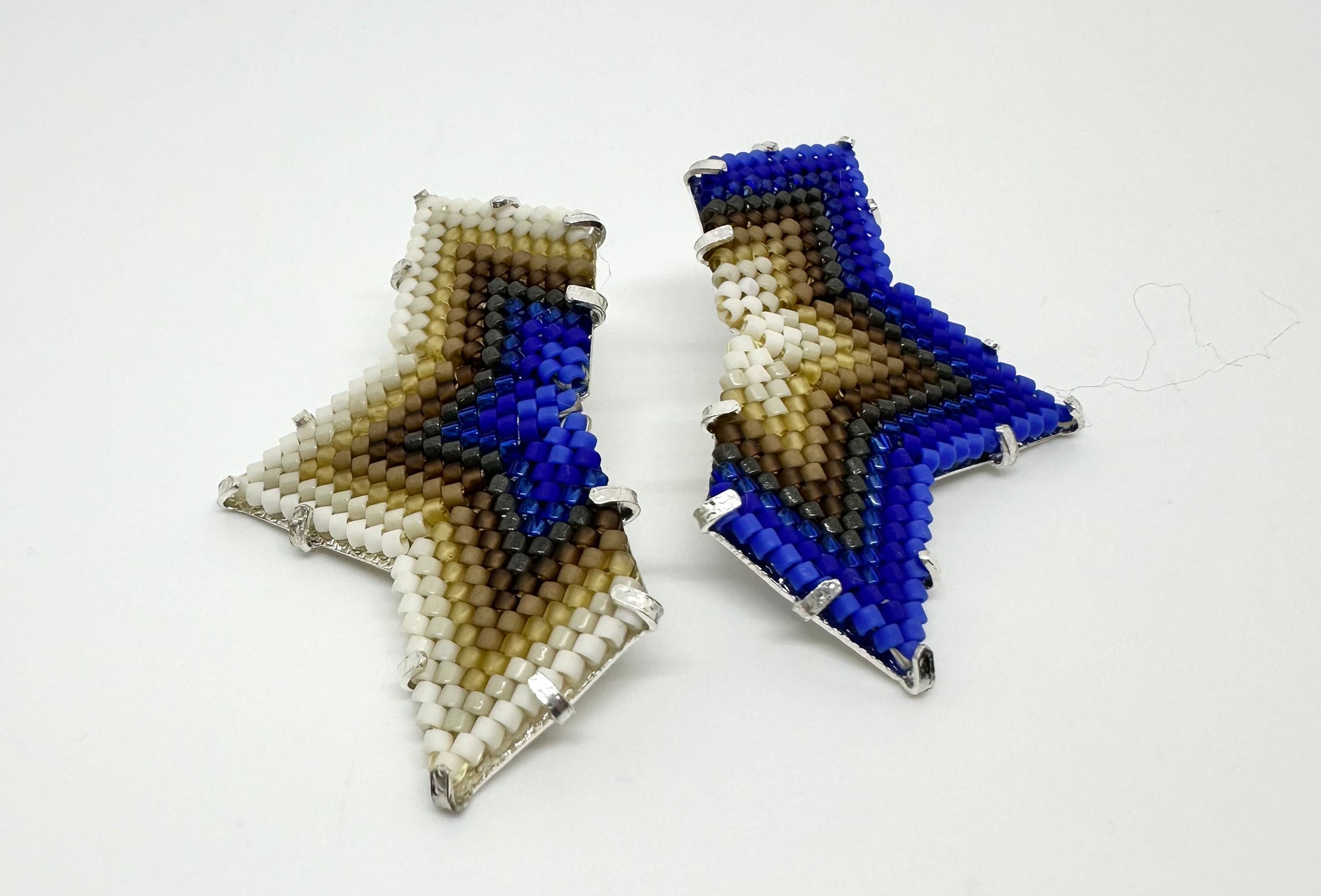 Image of Star/Blue and Brown Earrings.