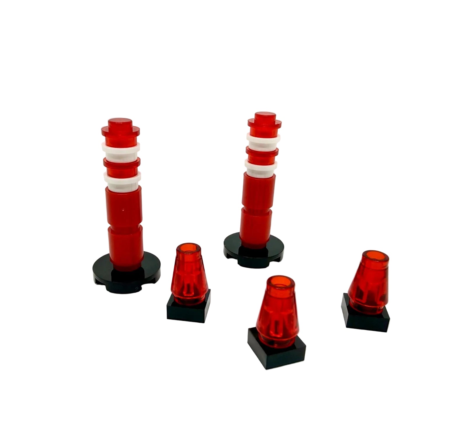 Go-bricks made into Delineator Posts and Traffic Cones.