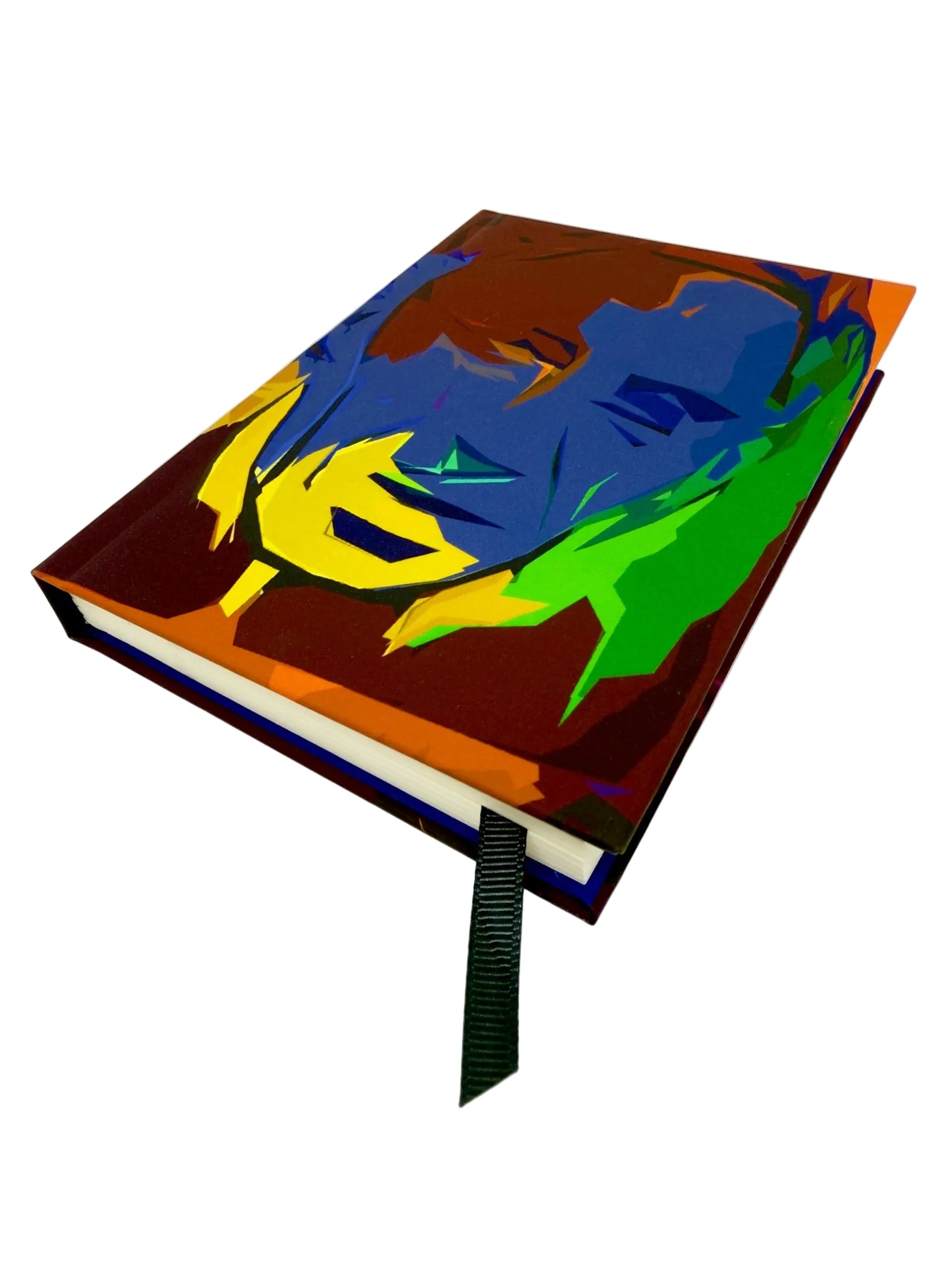 Colorful book with abstract design on a white background