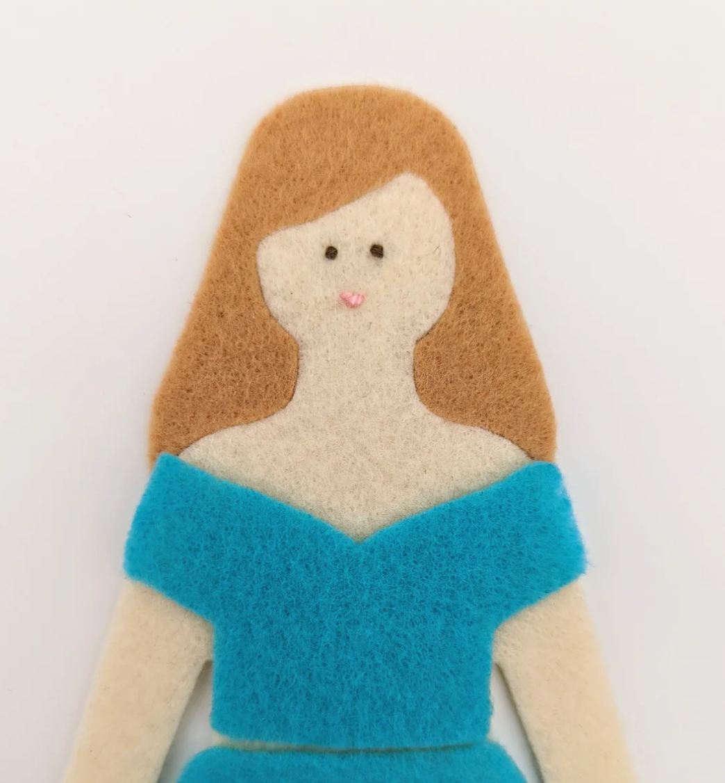 Honey Long Haired Felt Doll