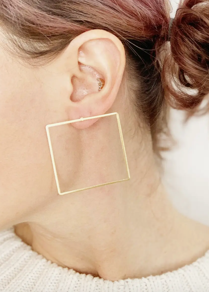 Image of Square Hoop Earrings.