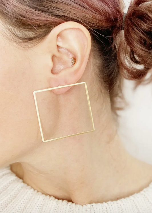 Image of Square Hoop Earrings.