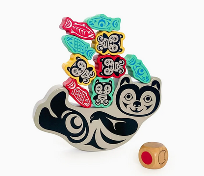 Colorful fish and bear design wooden toy