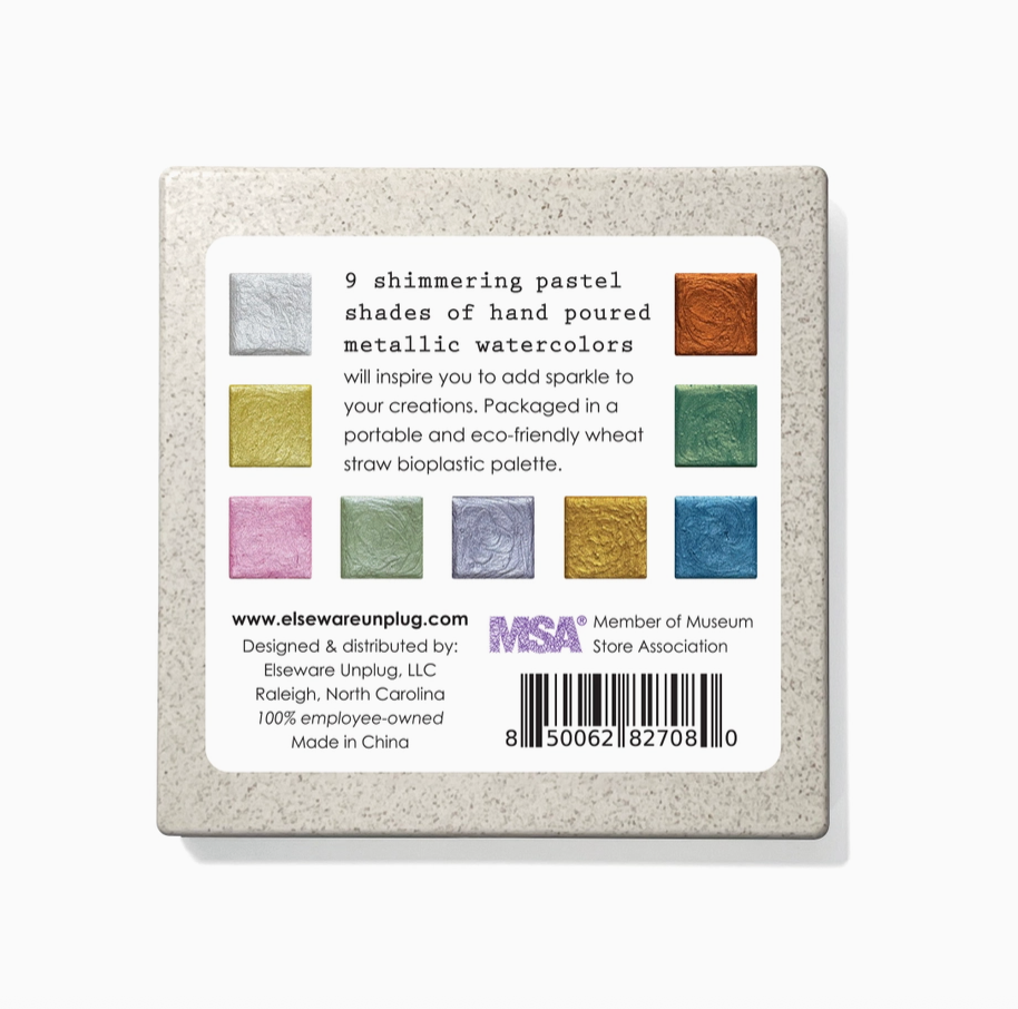 Box of metallic watercolor paints 