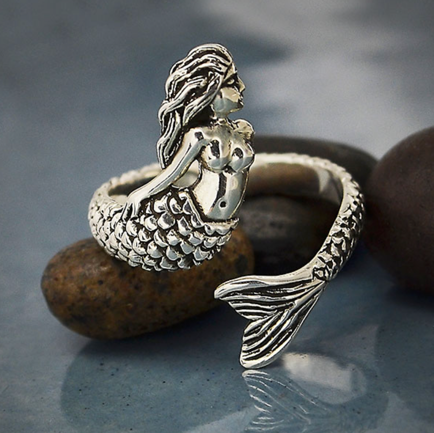 Bronze mermaid-shaped ring