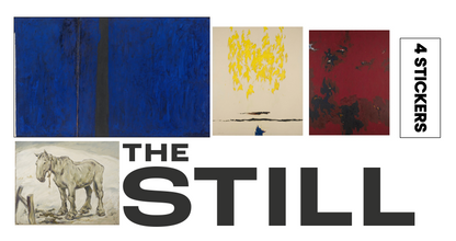 Collection of 4 stickers depicting artworks by Clyfford Still