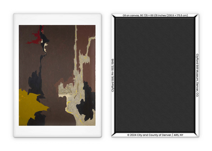 Abstract magnet artwork on the left and black background on the right, with a visible copyright notice at the bottom.