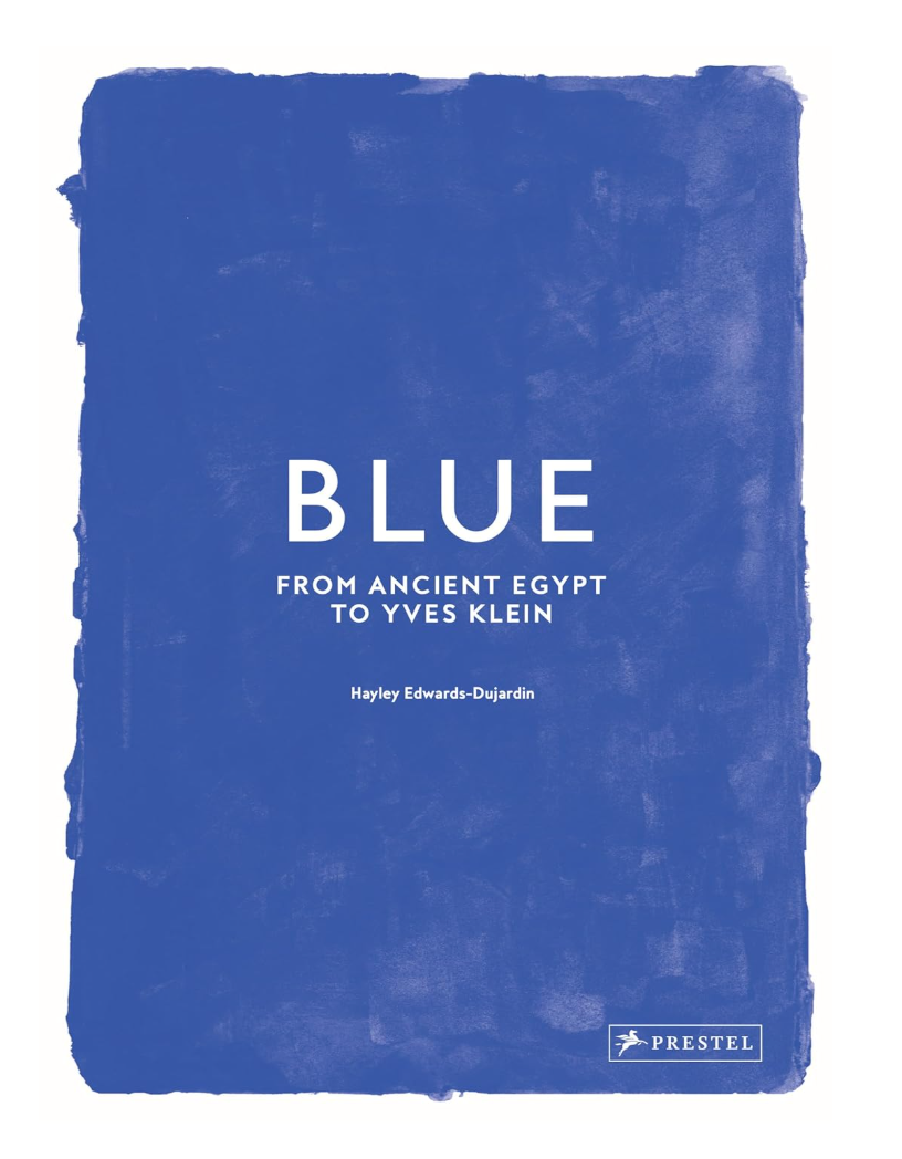 Book cover with blue watercolor texture and white text on a white background