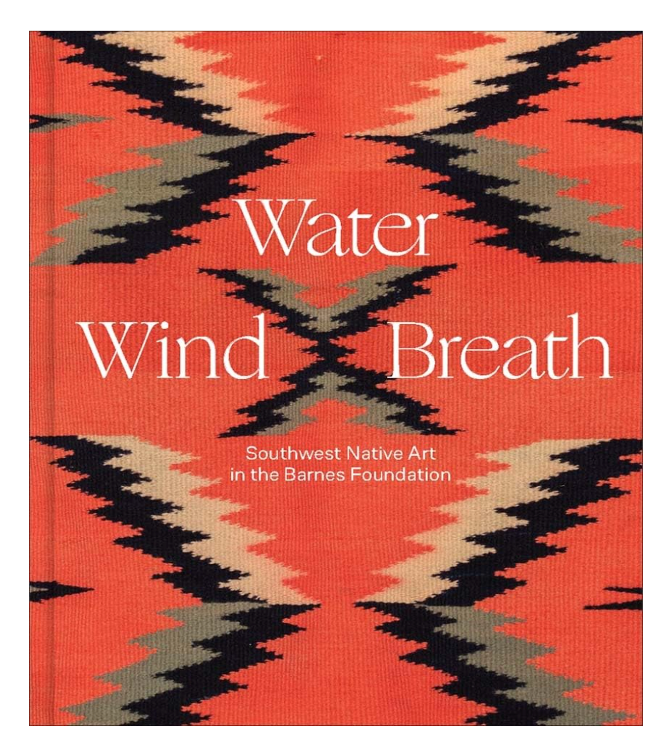 Book cover with geometric pattern and text 'Water Wind Breath' on a red background