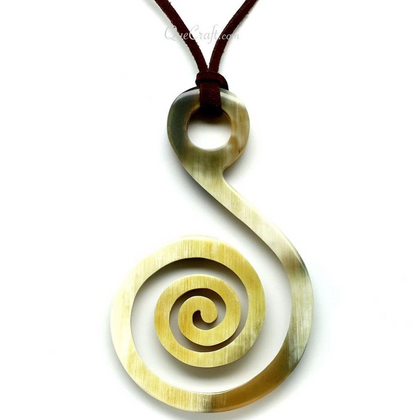 Horn spiral pendant on a white background