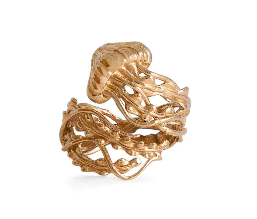 Gold jellyfish-shaped ring