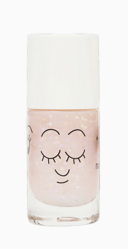 Nail polish bottle with a face design