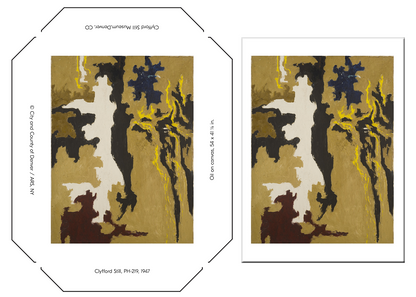 Abstract magnet design on a plain background.