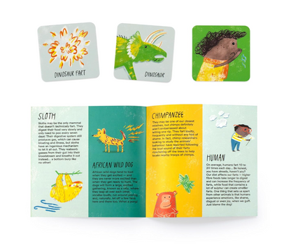 Educational children's game with illustrations of animals and text on a white background