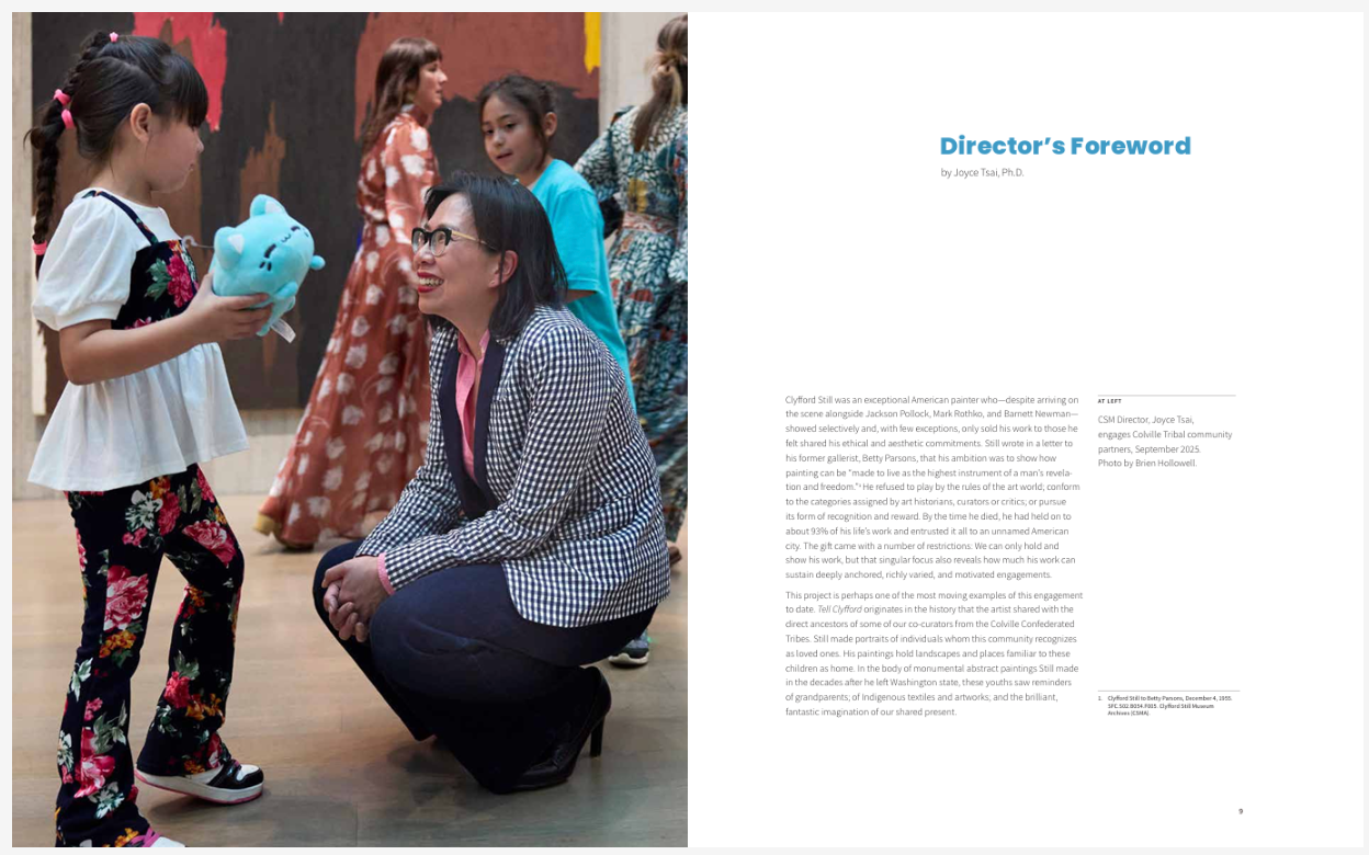 Tell Clyfford I Said "Hi": An Exhibition Curated by Children of the Colville Confederated Tribes