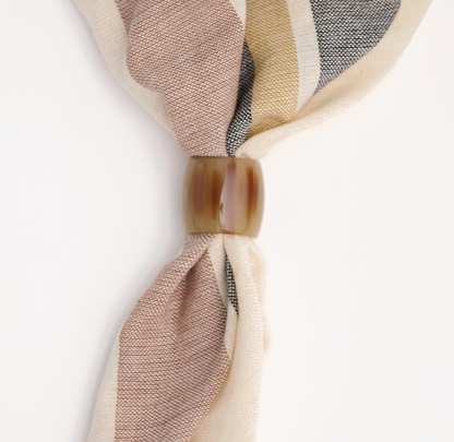 Textured scarf with a bandana slide on a white background