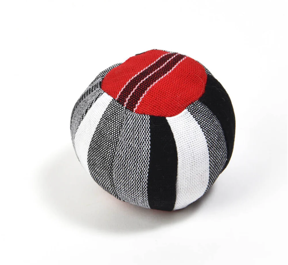 Colorful striped ball on a white background