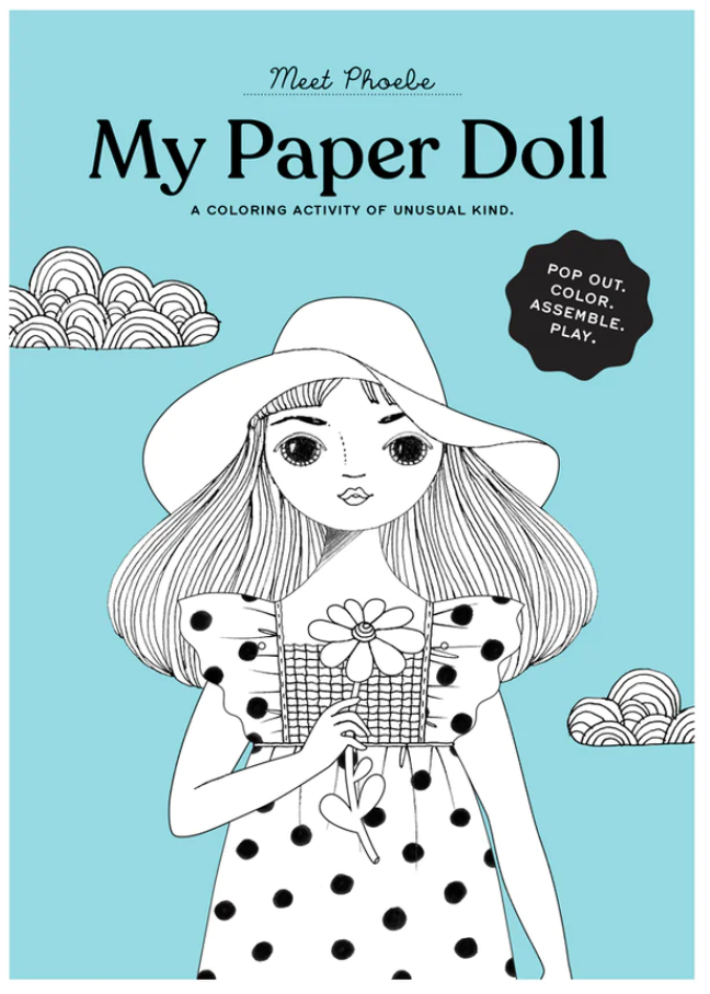 'Phoebe Coloring Paper Doll' packaging