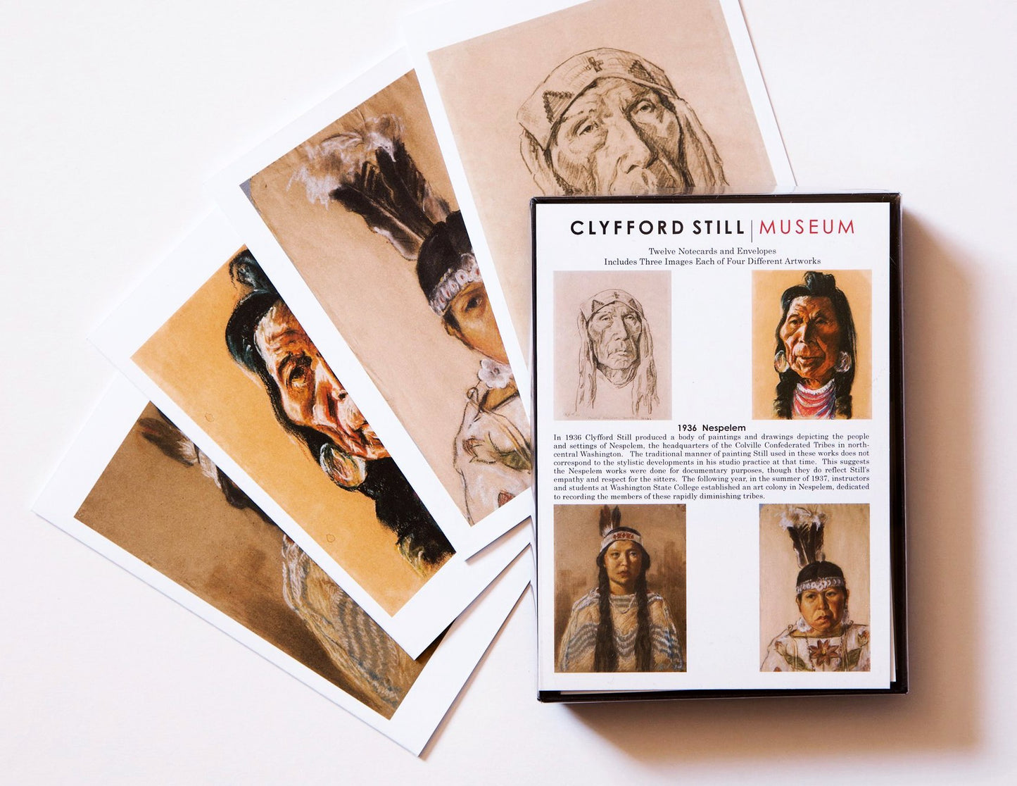 Notecard Set with Nespelem portrait drawings by Clyfford Still