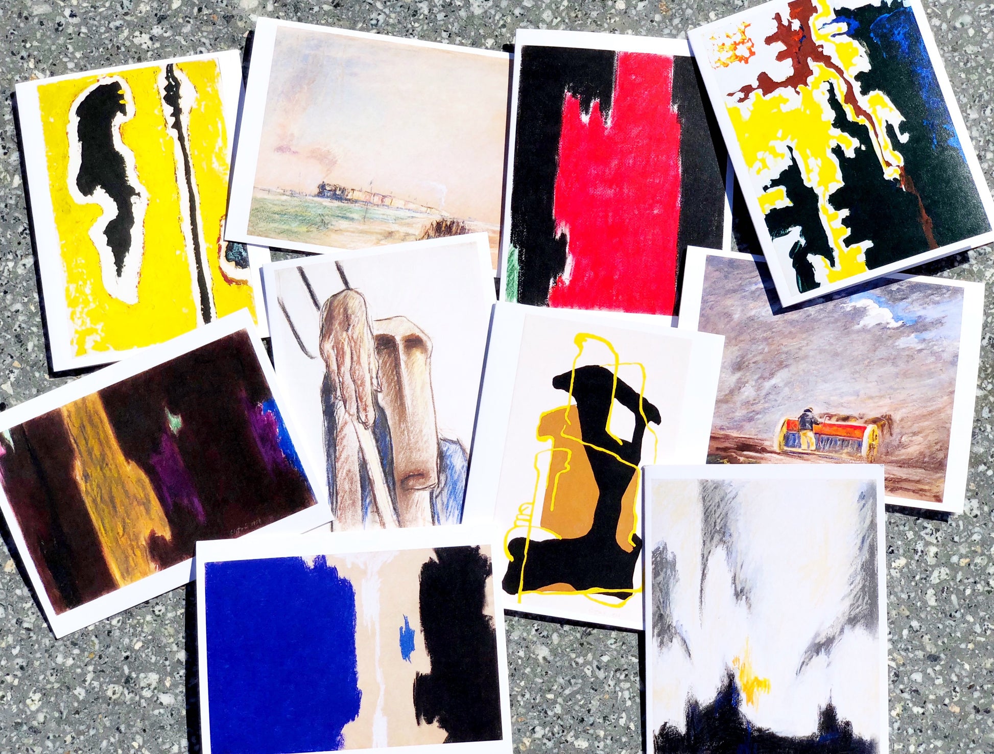 Assortment of notecards from the Clyfford Still Works on Paper Note Card Set 