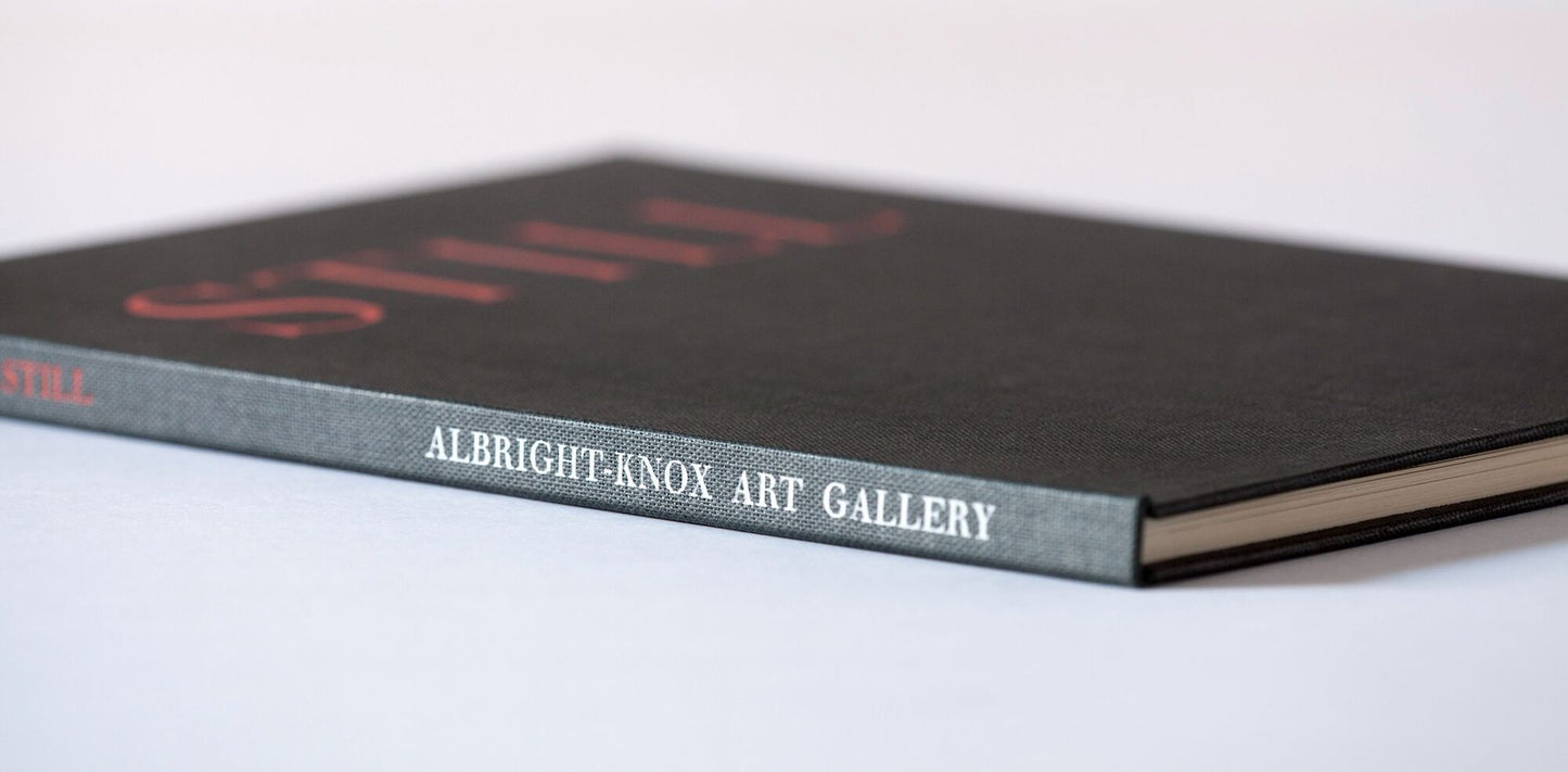 Detailed photo of the spine of ‘Albright-Knox Art Gallery Still Catalog’