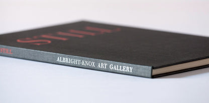 Detailed photo of the spine of ‘Albright-Knox Art Gallery Still Catalog’